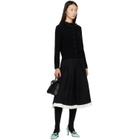 SHUSHU/TONG Black Ruffled Pleat Midi Skirt