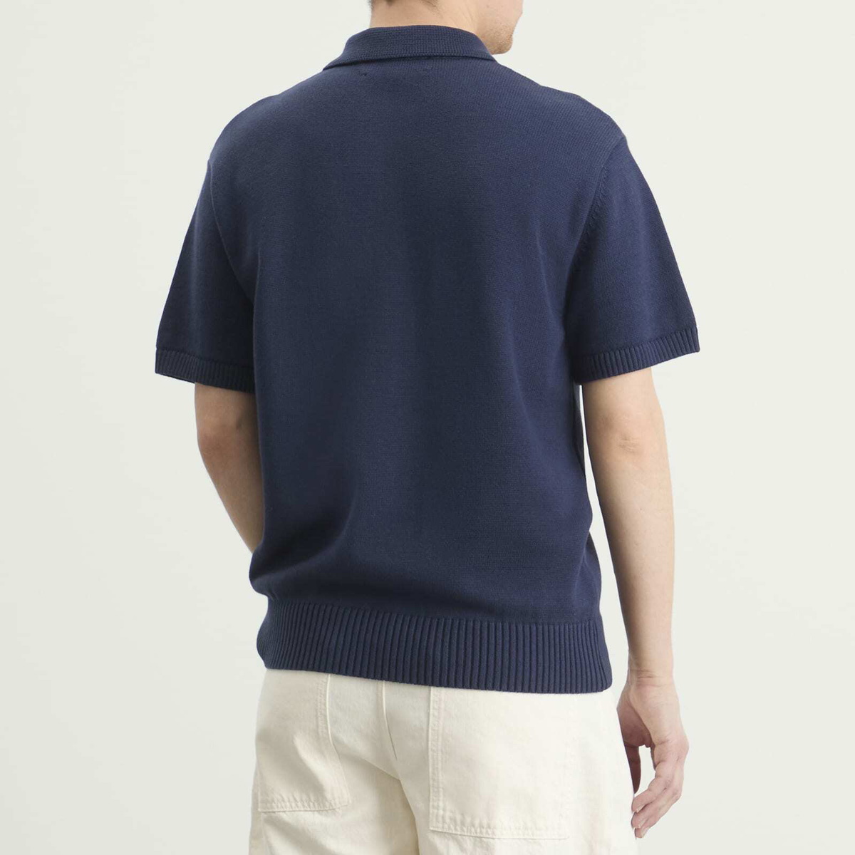 Palmes Men's Cotton Knit Polo in Navy