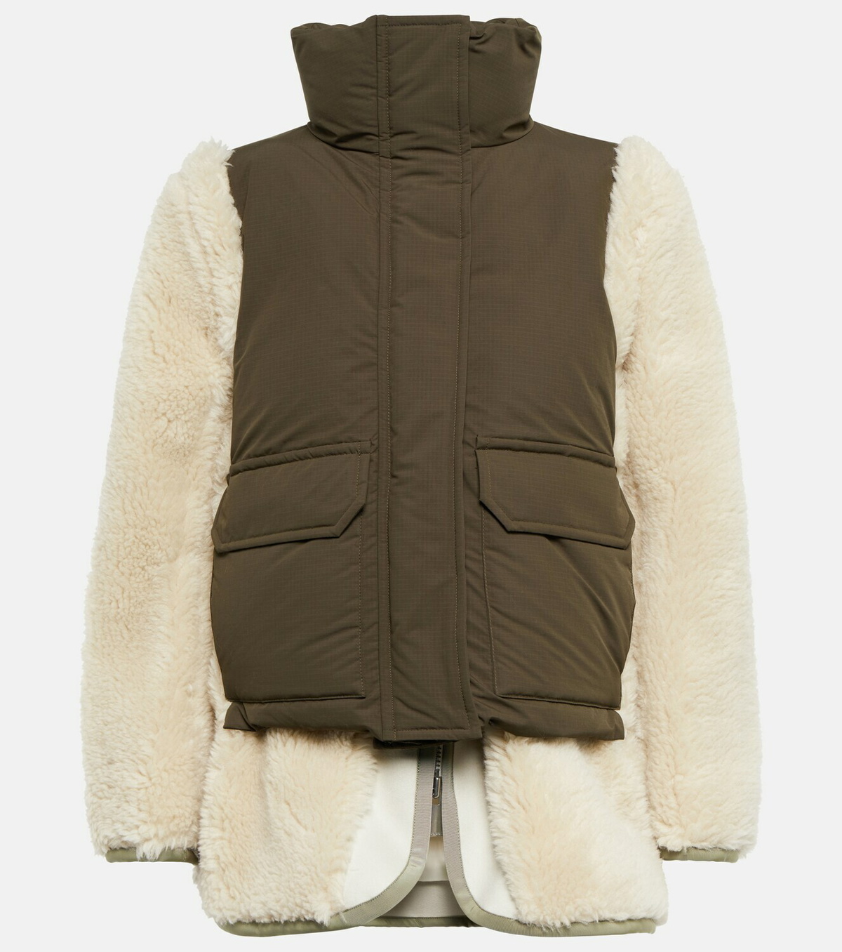 Sacai - Faux shearling padded jacket Sacai