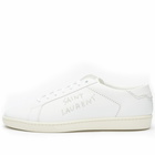 Saint Laurent Men's SL Sign Logo Sneakers in White