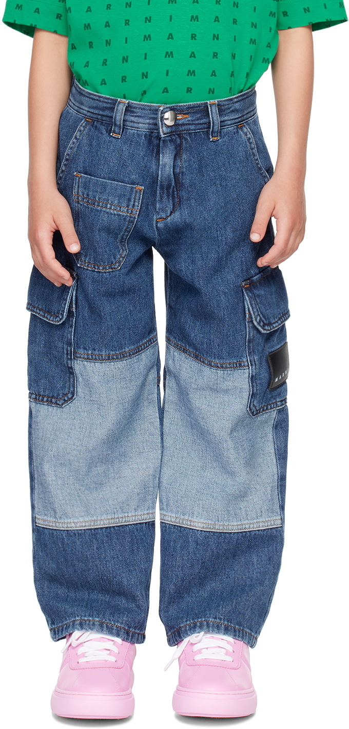 Marni Kids Blue Two-Tone Jeans