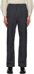 Engineered Garments Navy Striped Trousers