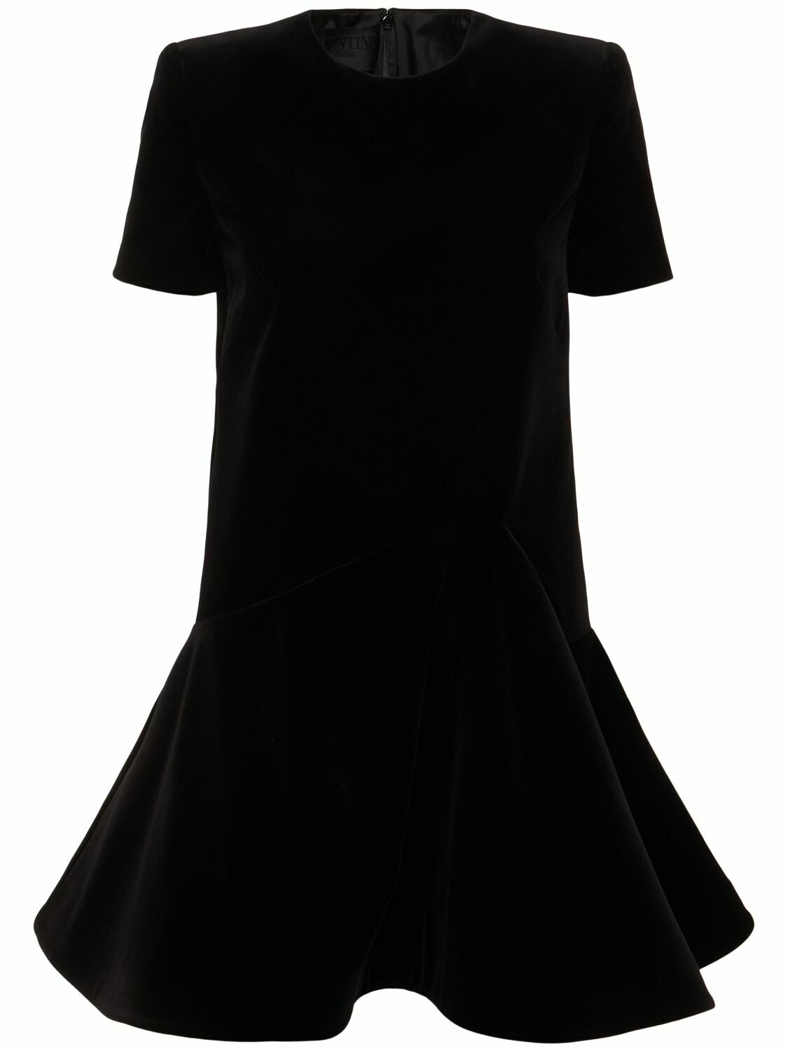 VALENTINO Short Sleeve Velvet Mini Dress Valentino