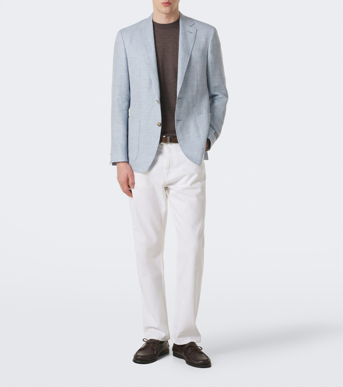 Canali Herringbone linen and wool blazer