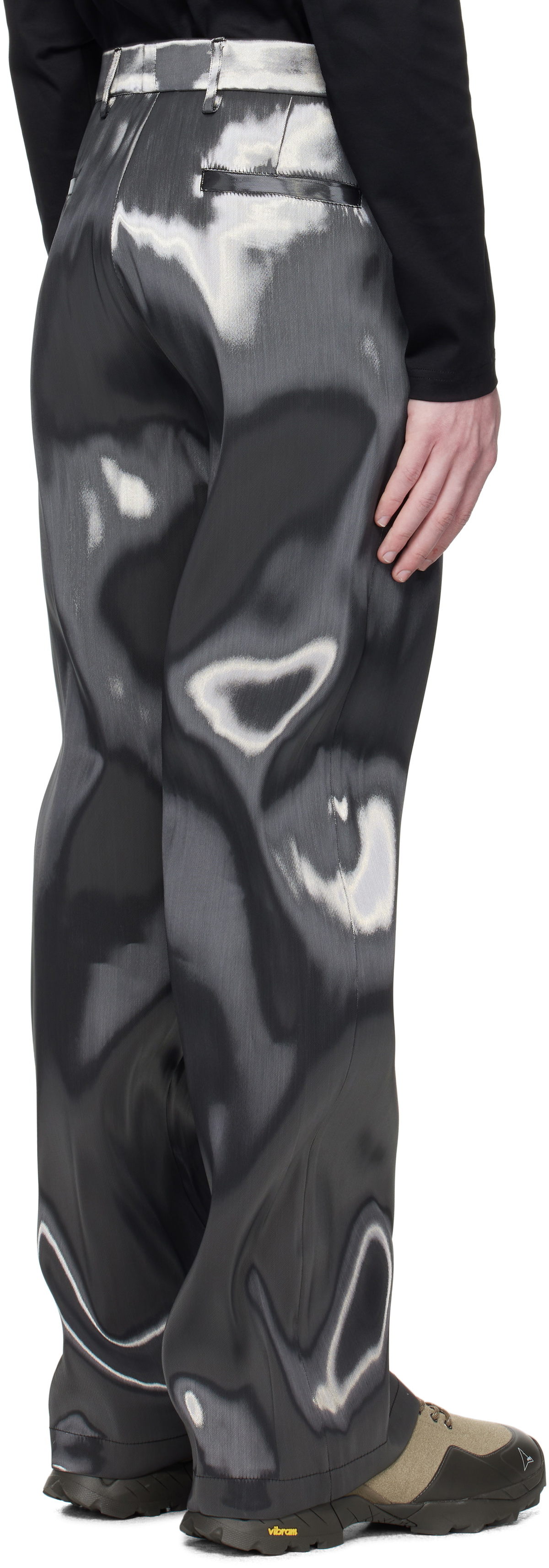 HELIOT EMIL Gray Liquid Metal Trousers