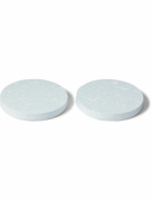 Katie Gillies - Set of Two Cerulean Marble-Effect Jesmonite Coasters