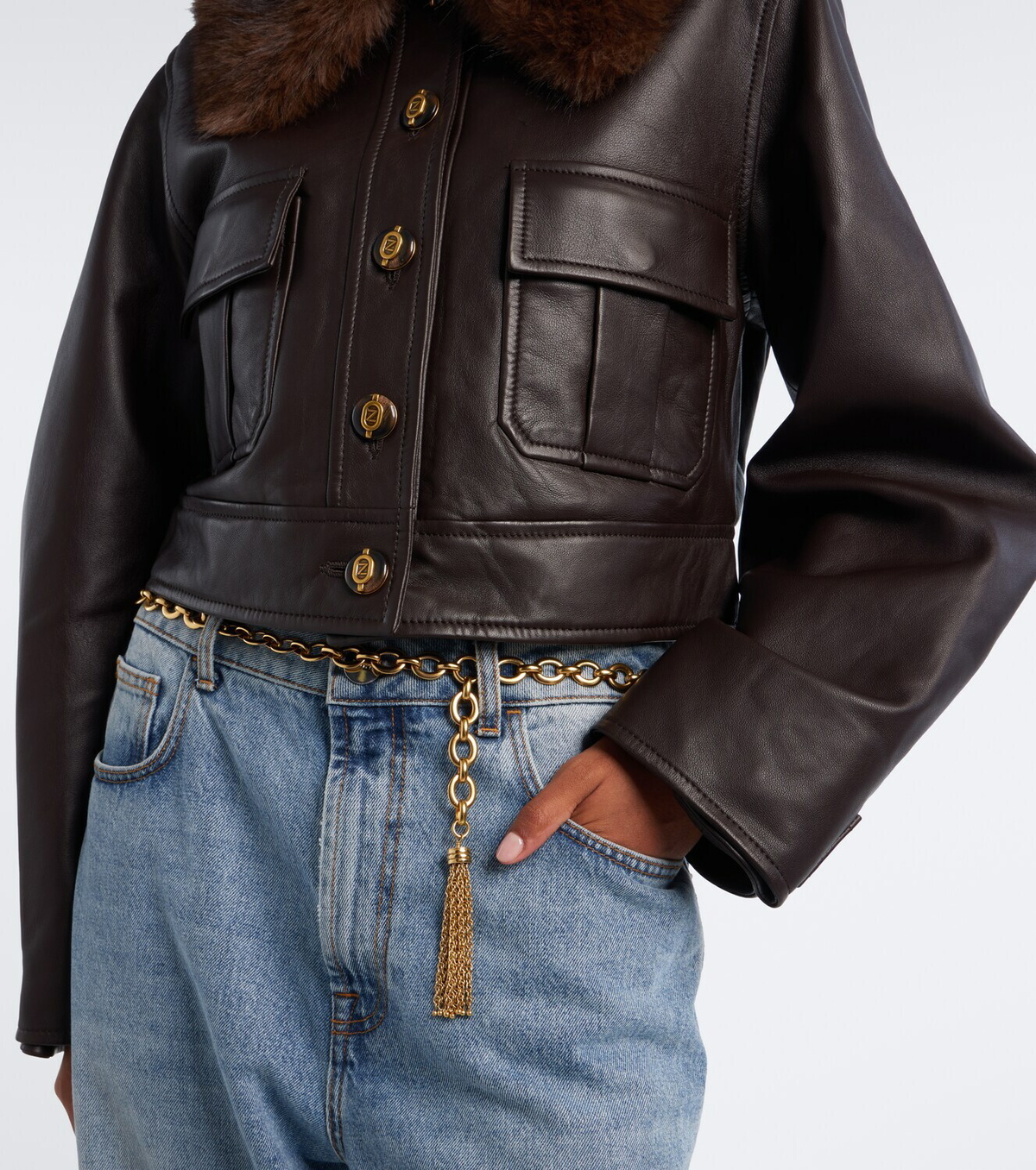 Zimmermann Valiant cropped leather jacket
