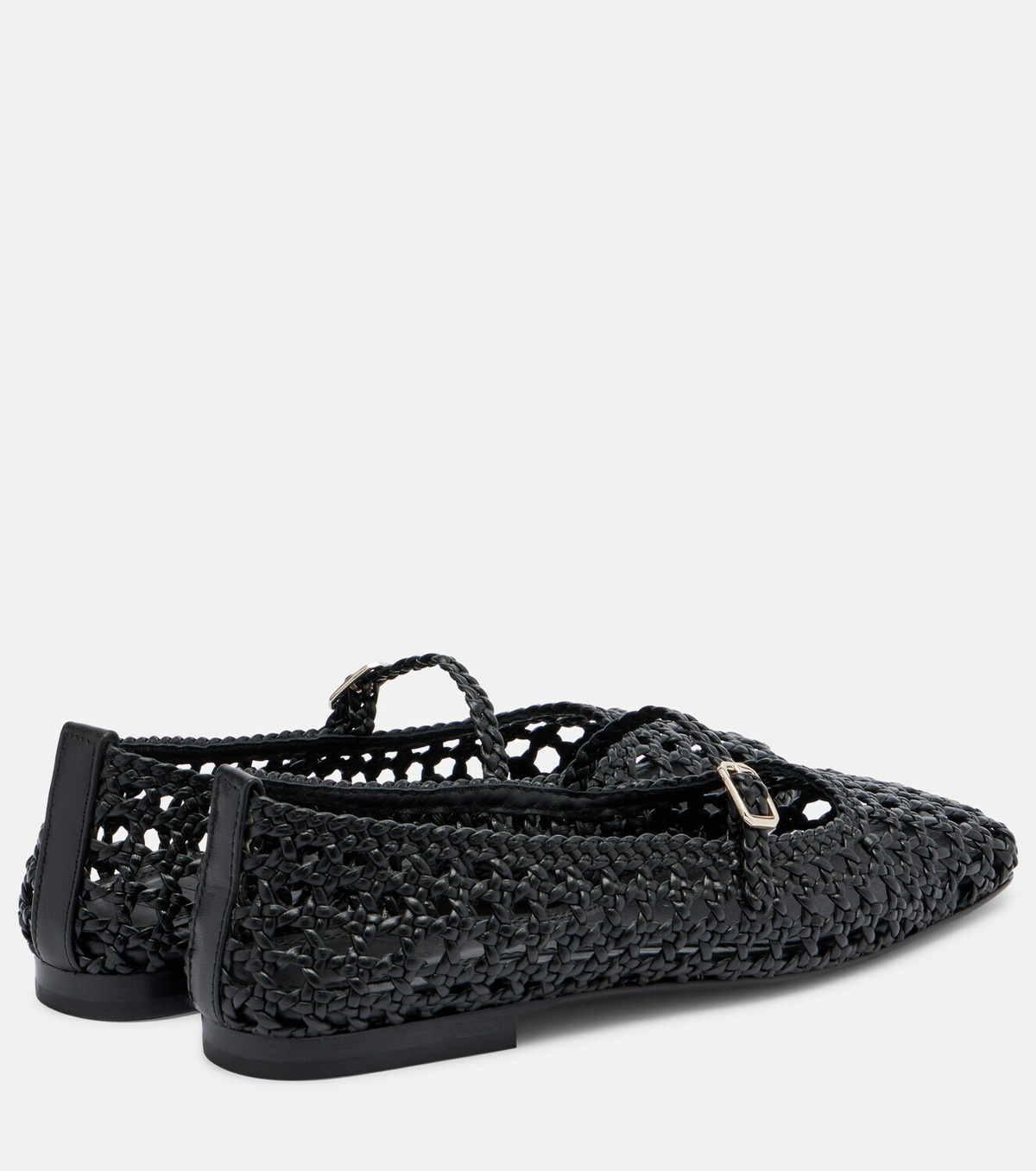Souliers Martinez Paris woven leather Mary Jane flats