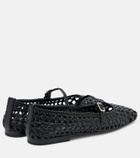 Souliers Martinez Paris woven leather Mary Jane flats