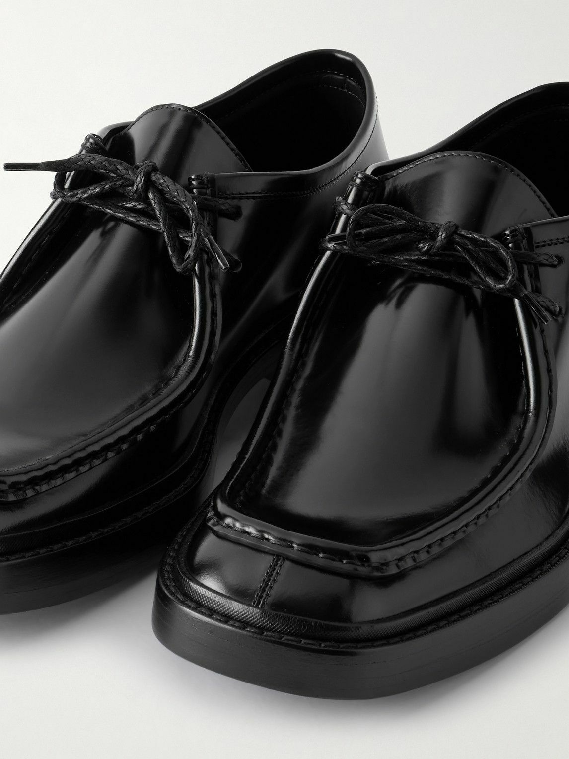 SAINT LAURENT - New Bourbon Patent-Leather Brogues - Black