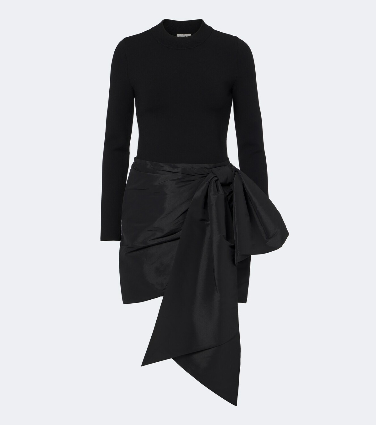 Simkhai Bow-detail knitted taffeta minidress