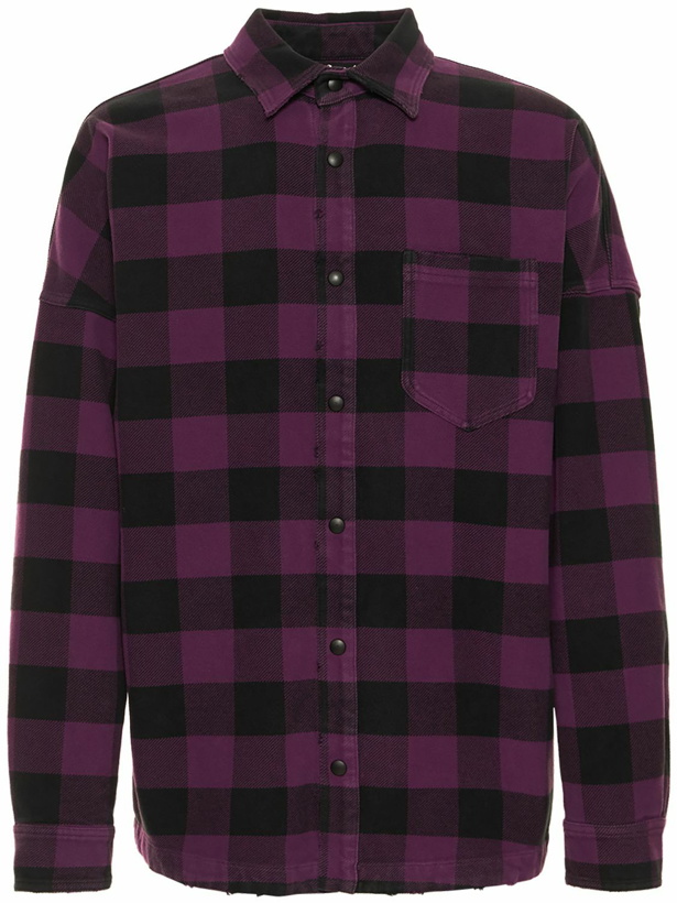 Photo: PALM ANGELS - Logo Print Cotton Check Over Shirt