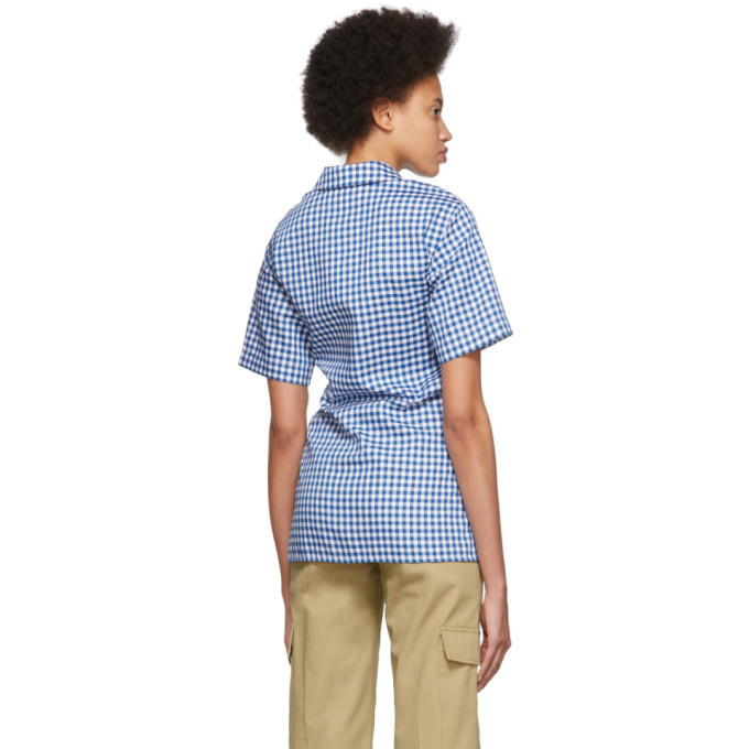 Ports 1961 White and Blue Check Short Sleeve Shirt