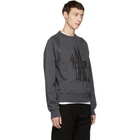 Moncler Grenoble Grey Quilted Maglia Sweatshirt