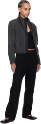 Fax Copy Express Black Red Stitch Straight Jeans