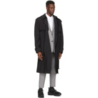 Juun.J Black Over Fit Trench Coat