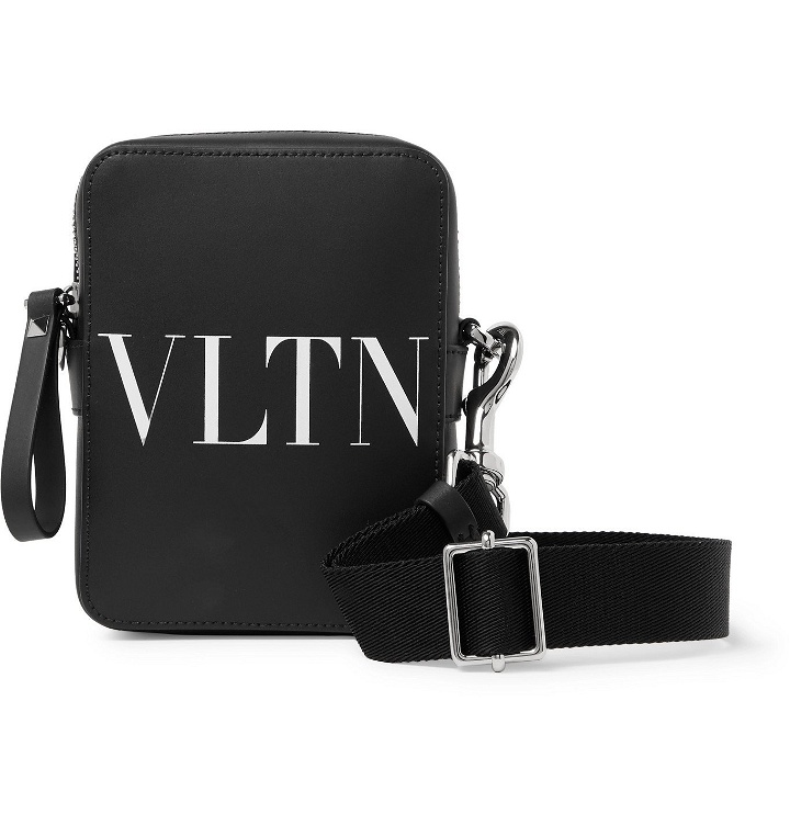 Photo: Valentino - Valentino Garavani Logo-Print Leather Messenger Bag - Black