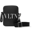 Valentino - Valentino Garavani Logo-Print Leather Messenger Bag - Black