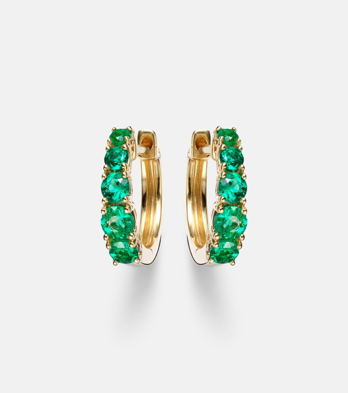 Anita Ko Graduated 18kt gold huggie earrings with emeralds