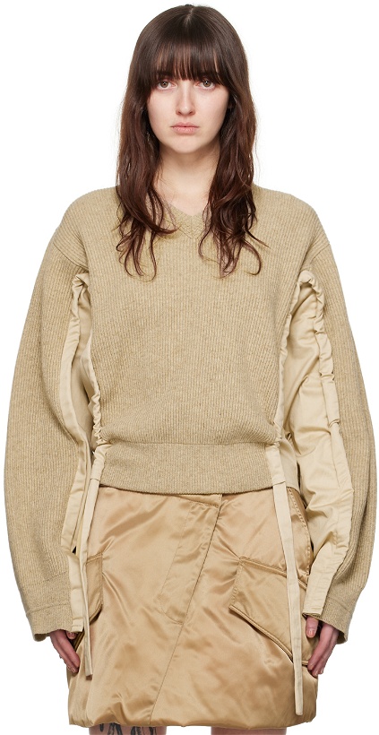 Photo: JW Anderson Taupe Paneled Sweater