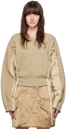 JW Anderson Taupe Paneled Sweater
