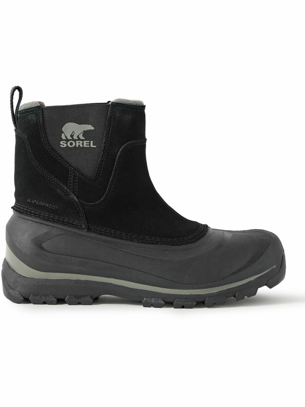 Photo: Sorel - Buxton™ Fleece-Lined Suede and Rubber Chelsea Boots - Black