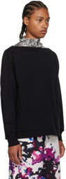 Dries Van Noten Black Off-The-Shoulder Sweatshirt