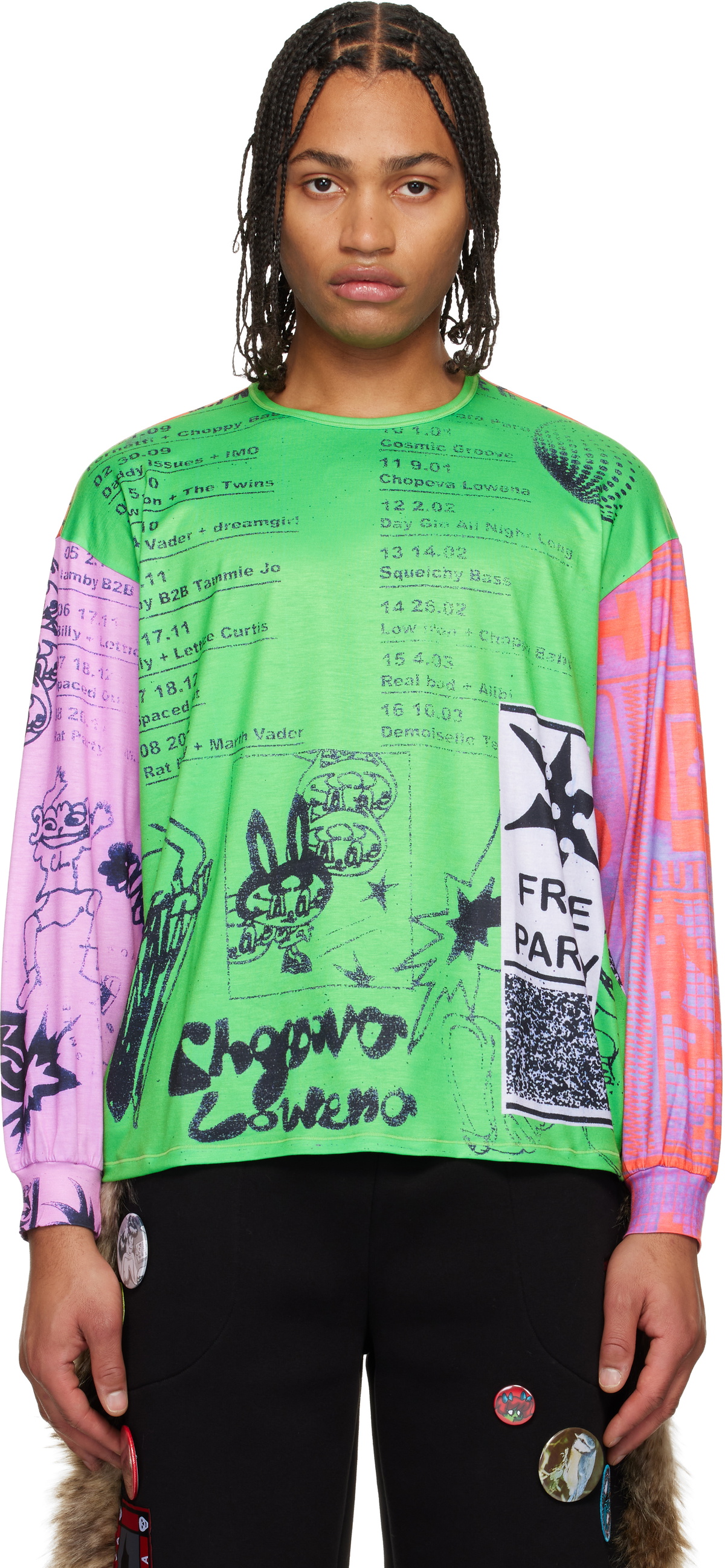 chopova lowena ssence限定　オーバーサイズ長袖Tシャツ Chopova Lowena White Oversized Monster Long Sleeve T-Shirt Chopova