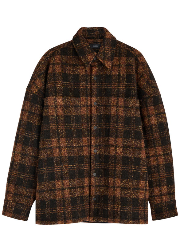 Photo: Nahmias Checked Bouclé Jacket Brown