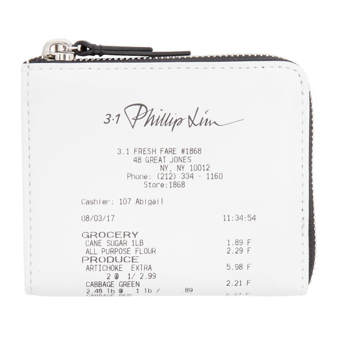 Photo: 3.1 Phillip Lim White Mini Receipt Zip Around Wallet