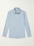 Caruso - Cotton and Cashmere-Blend Shirt - Blue