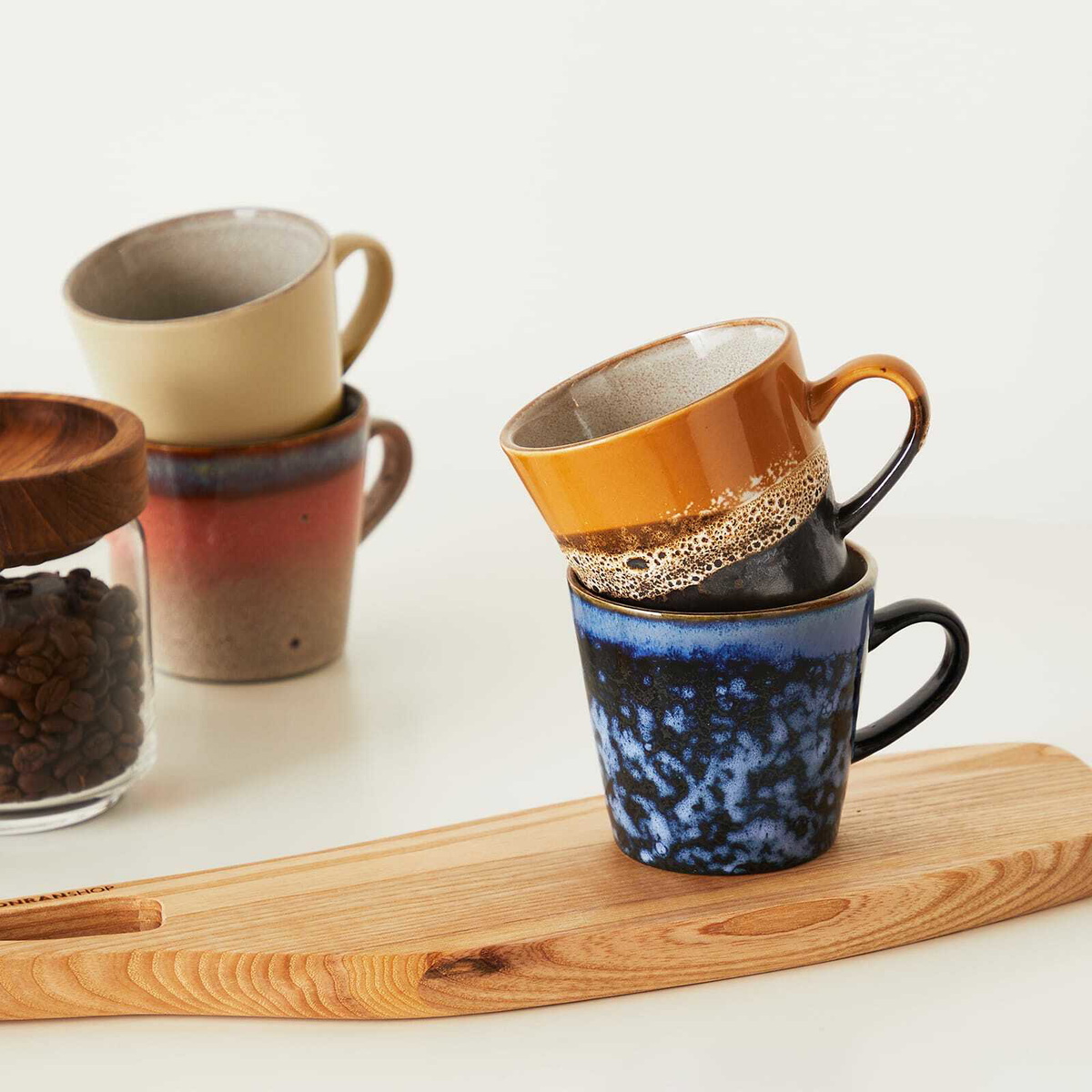 HKliving Americano Mugs - Set of 4 in Assorted 