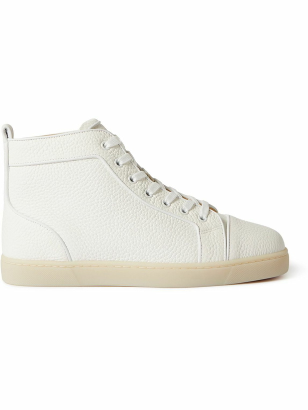 Photo: Christian Louboutin - Louis Orlato Full-Grain Leather High-Top Sneakers - White