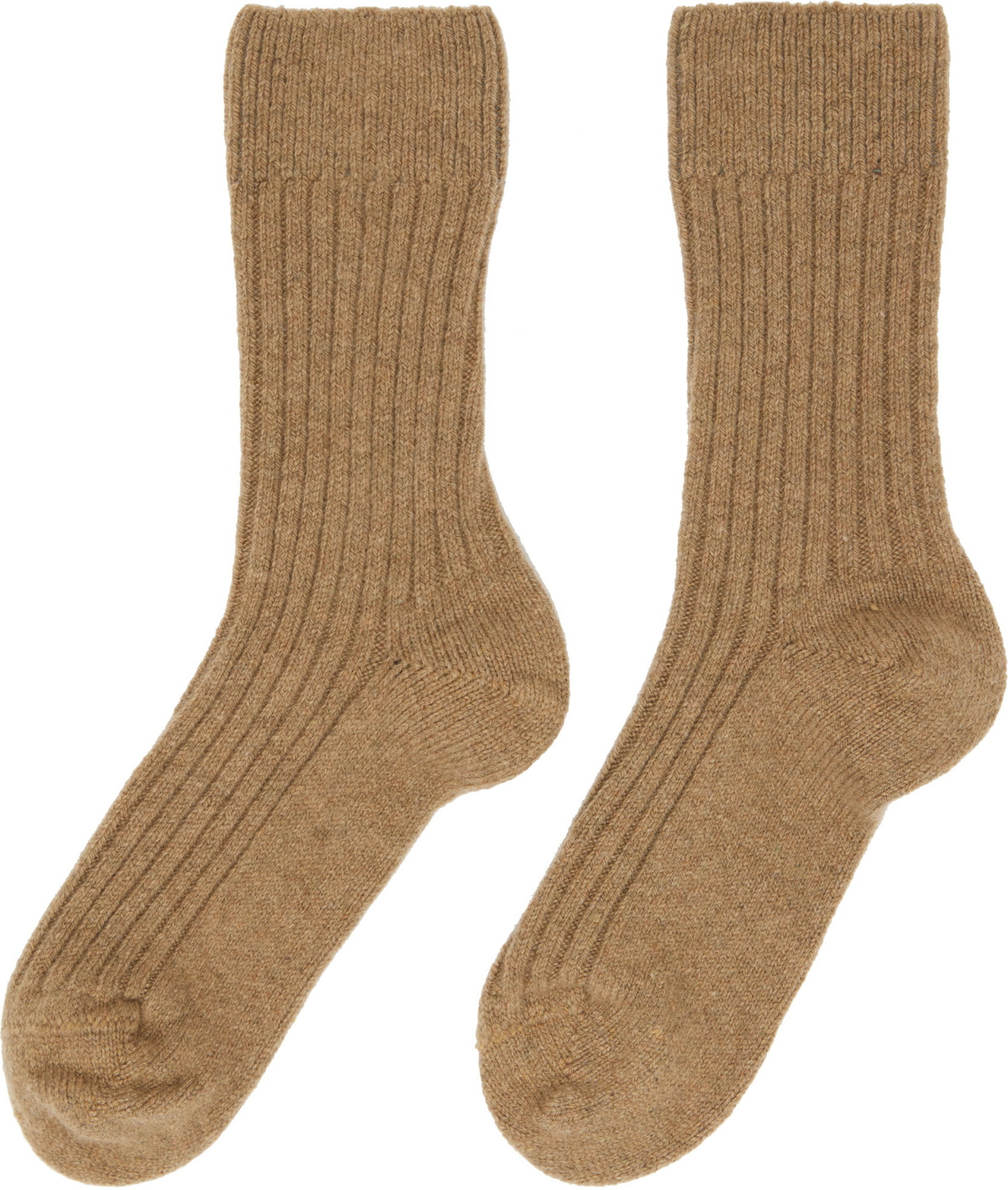 Baserange Brown Rib Overankle Socks