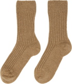 Baserange Brown Rib Overankle Socks