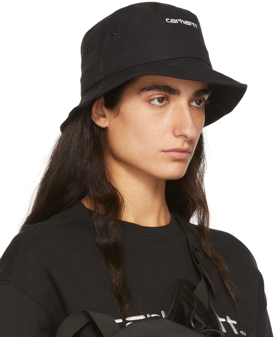 Order Carhartt WIP Script Bucket Hat white/black Hats & Caps from