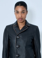 MM6 Maison Margiela Leather Button-Front Jacket