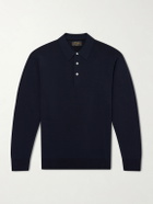 Beams Plus - Knitted Polo Shirt - Blue