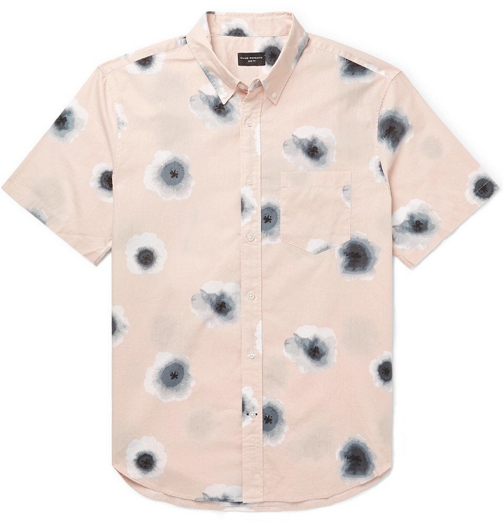Photo: Club Monaco - Slim-Fit Button-Down Collar Printed Cotton-Poplin Shirt - Pink