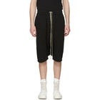 Rick Owens Drkshdw Black Drawstring Pods Shorts