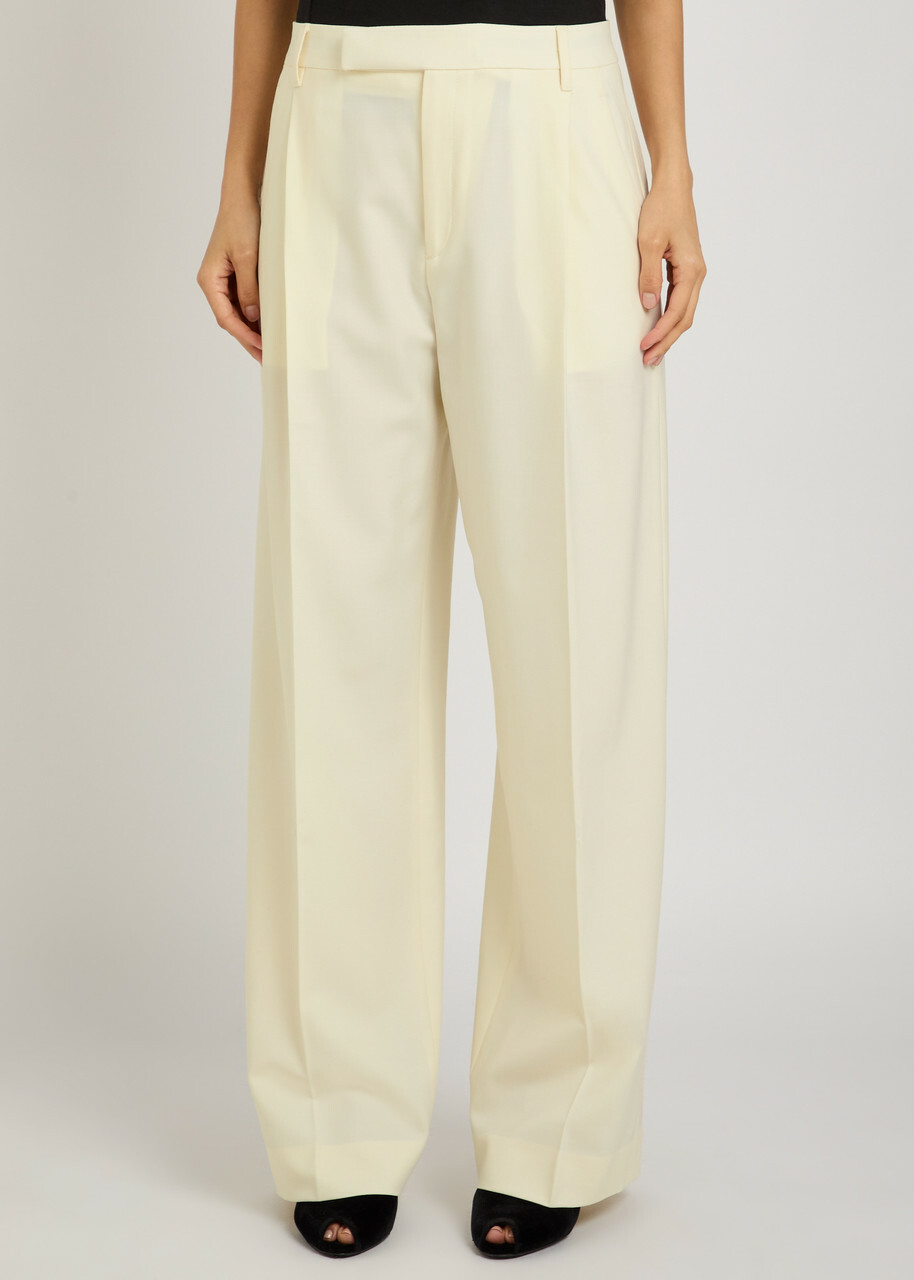 Maria Mcmanus Straight-leg Stretch-wool Trousers Ivory