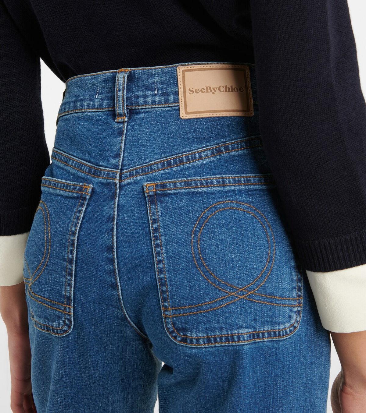 デニム・ジーパン CHLOE High waist jeans Light Blue High-rise wide-leg jeans in blue - Chloe | Mytheresa