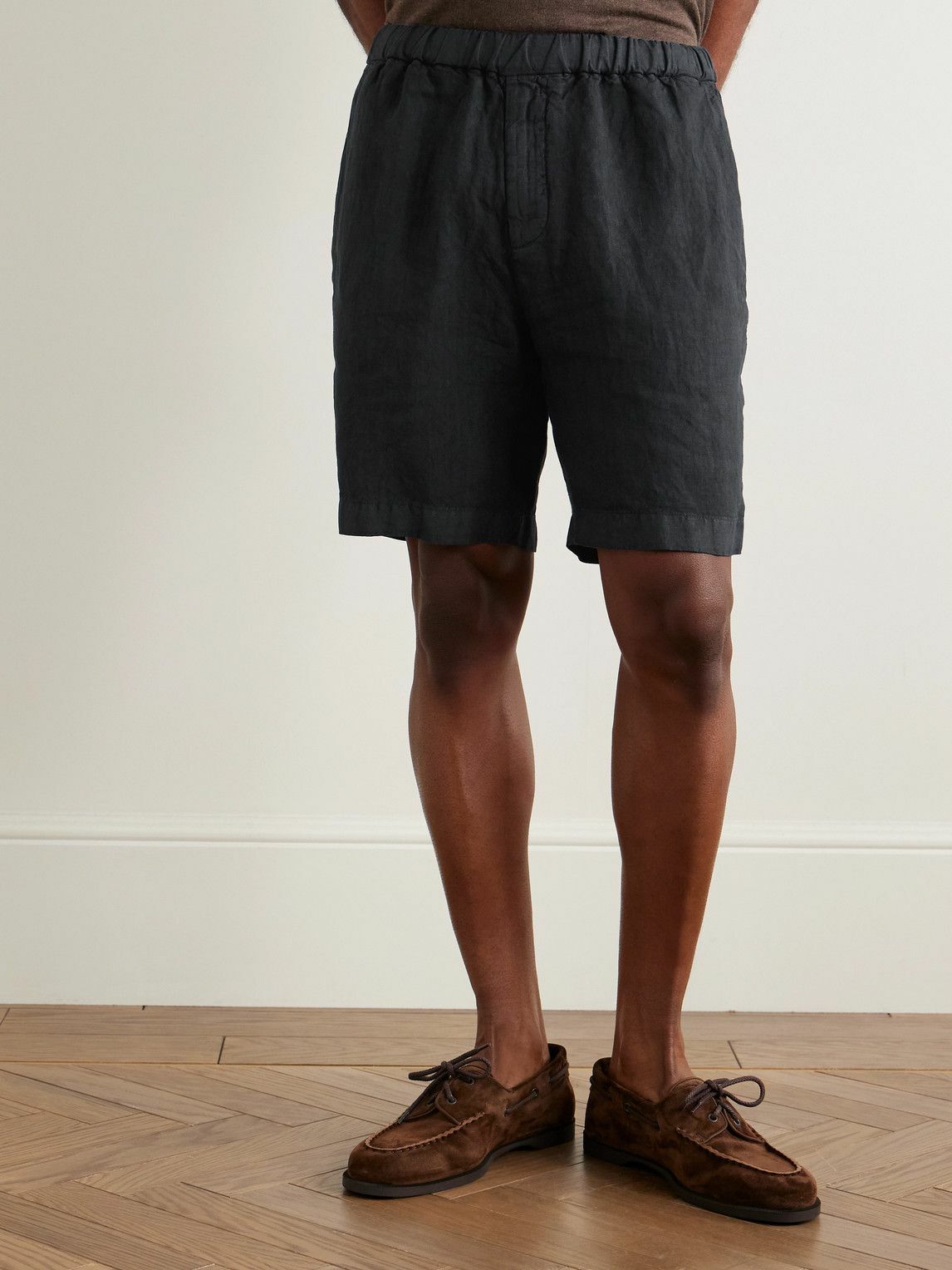 Boglioli - Straight-Leg Linen Shorts - Blue