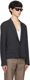 International Gallery BEAMS Gray Cut-Off Short Blazer
