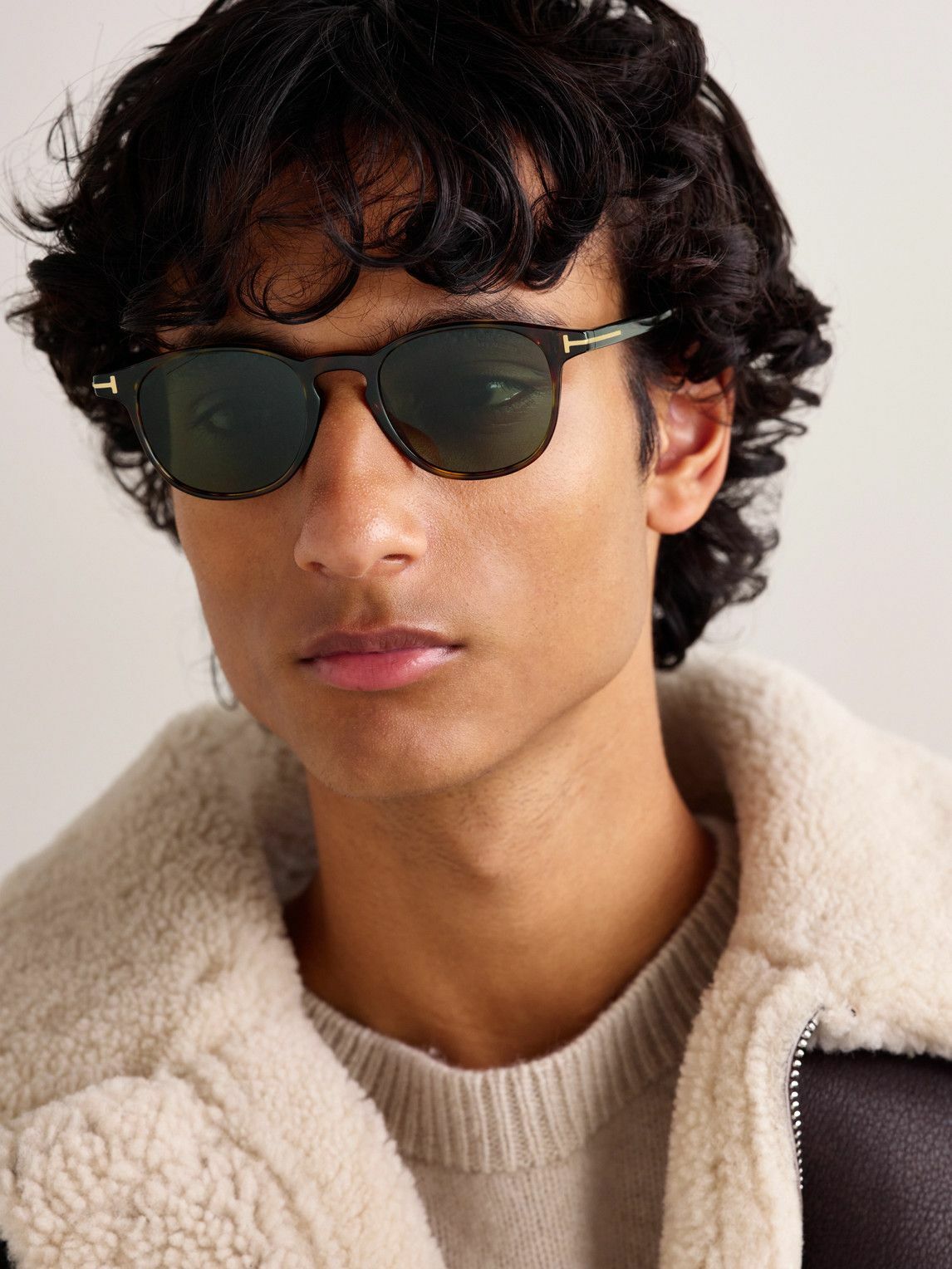 TOM FORD - Holt Round-Frame Tortoiseshell Acetate Sunglasses