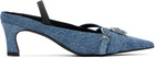 Justine Clenquet Blue Joan Slingback Heels