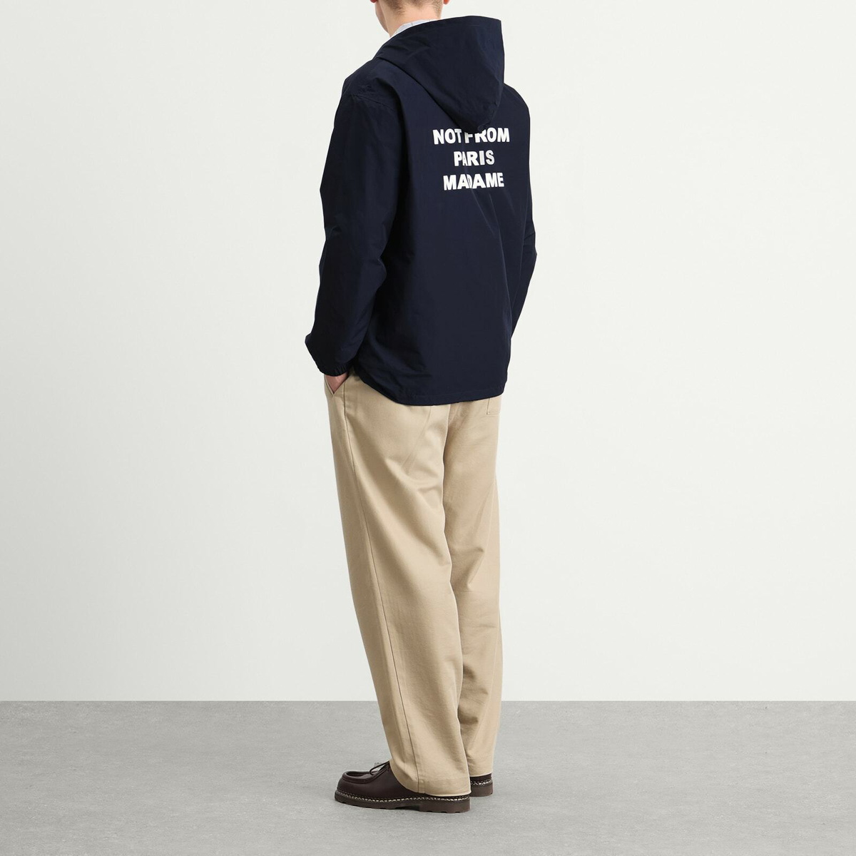 Drôle de Monsieur Men's Drole De Monsieur Slogan Zip Hoodie in Navy