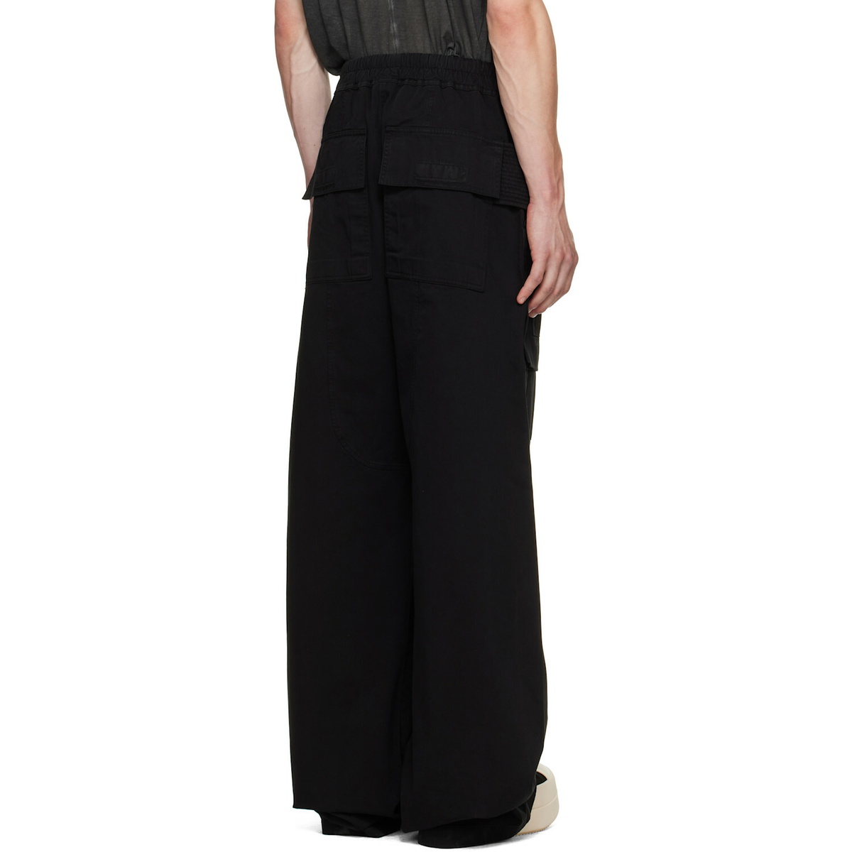 Rick Owens DRKSHDW Black Tower Creatch Wide Cargo Drawstring Pants