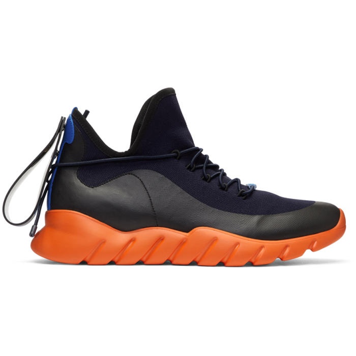 Photo: Fendi Navy and Orange Runner Sneakers