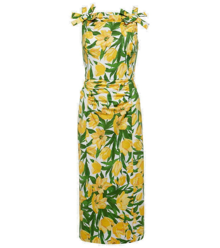 Photo: Carolina Herrera Floral ruched poplin midi dress